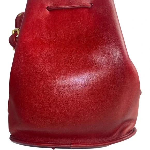Coach 9952 Bucket Bag Women Red Vintage Leather Drawstring USA Made - Picture 13 of 14